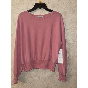 Madden Girl Smocked Waist Fuzzy Sweater XL(14/16) New #1224